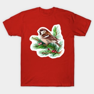 Christmas sparrow T-Shirt